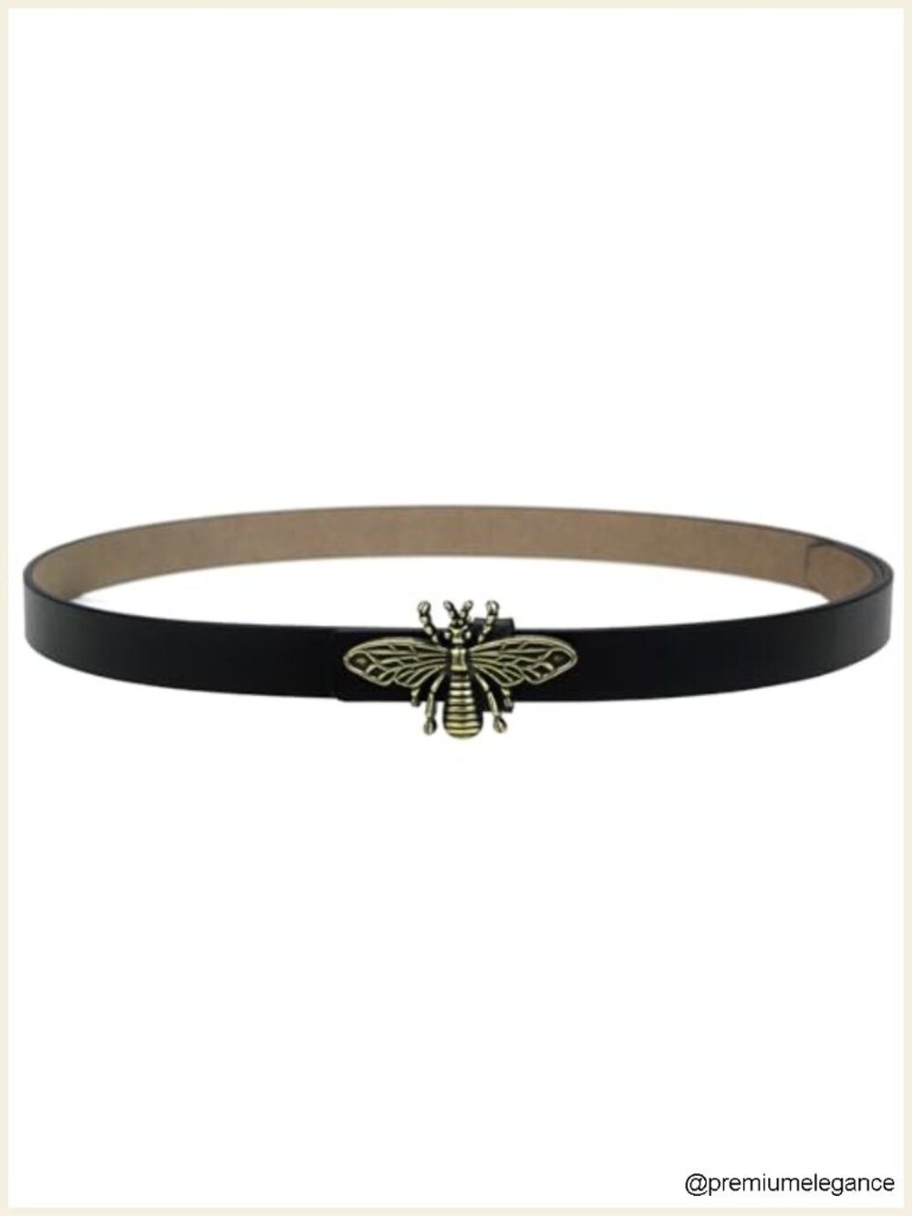 Vintage Copper Bee Buckle Leather Belt for Women - Casual Dress Waist Hip